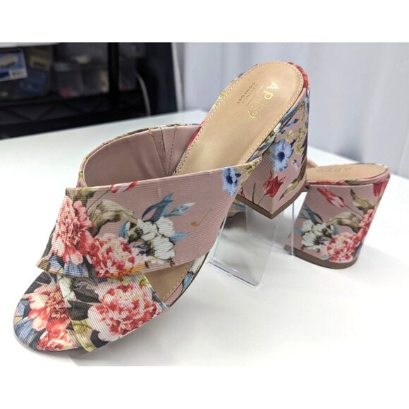 Apt 9 Define Comfort Motivated Floral Block Heal Open Sandal Sz 9 Womens - Picture 4 of 5
